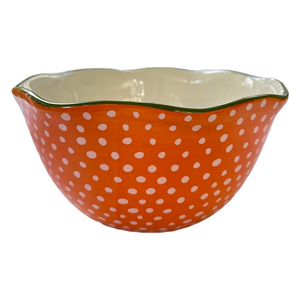 The Pioneer Woman Orange Dots Medium Mixing Bowl Dinnerware Ceramic EUC